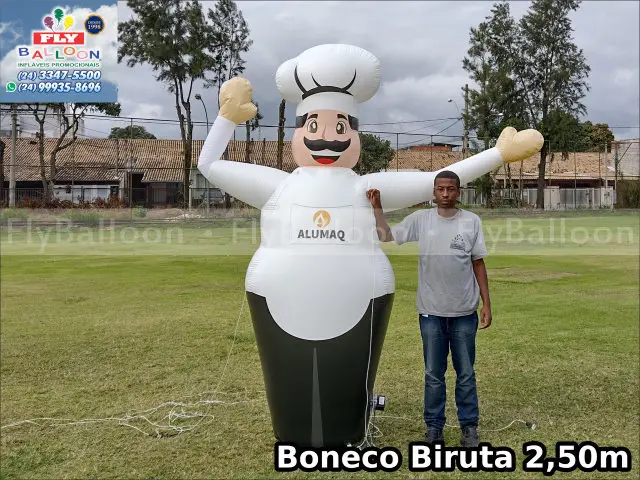boneco biruta interativo inflável cozinheiro alumaq