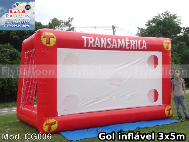 gol inflável promocional rádio transamérica fm