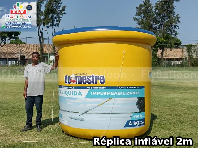 réplica inflável gigante promocional balde manta líquida produtos do mestre