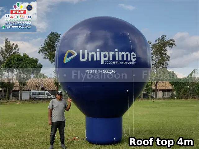 balão inflável promocional roof top uniprime cooperativa de crédito
